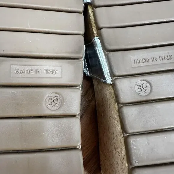 Mascha Shoes Womens Size 39 US 8.5 Silver Beaded Wedge Sandals Italy Platform - Picture 9 of 13